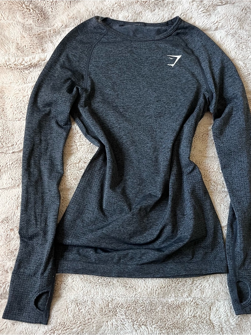 Gymshark Women’s Long Sleeve Seamless Top — Charcoal